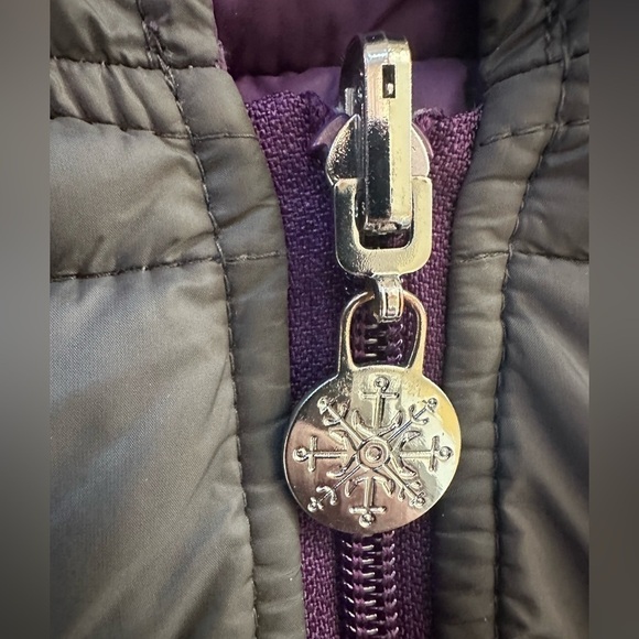 Nautica 2 in 1 purple black XL reversible puffer hooded jacket winter cold‎ - Picture 7 of 8